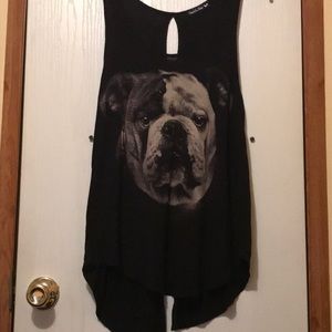 Black Tank Top / With Sequenced Bull Dog